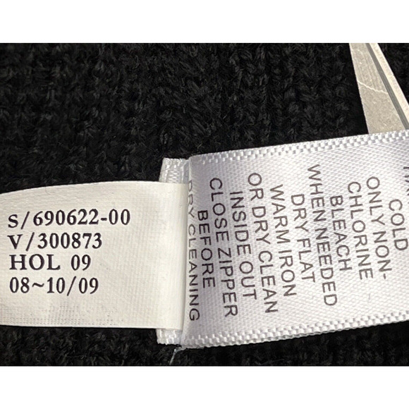 Banana Republic Mens Black Size XL 1/4 Snap Zip Sweater 100% Wool Ribbed Soft - Picture 7 of 12